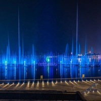Fuente de agua para bailar música Lake Pond al aire libre con controlador DMX de programación