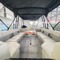 Bateau ponton en aluminium soudé, mini, de luxe, personnalisé et économique, pour la pêche et les fêtes sportives, avec couleur personnalisable