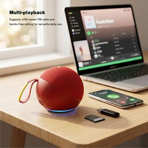 ลำโพงบลูทูธพกพาไร้สายพร้อมไฟ RGB วิทยุ FM ของขวัญส่งเสริมการขายแบบกำหนดเอง - Product Image 3
