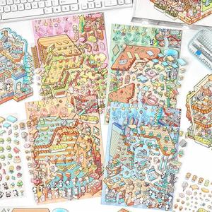 Pegatina 3D de PVC hecha a mano, tamaño grande, escena tridimensional para decoración DIY de casa completa, paisaje cálido y acogedor para álbumes de recortes. - Product Image 2