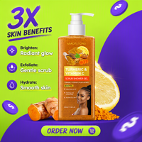 Gel Douche Corps TK Transfrontalier Curcuma & Vitamine C pour Hommes 520ml Exfoliant Hydratant Éclaircissant Nettoyage en Profondeur