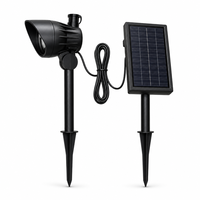 Projecteur solaire extérieur en aluminium moulé sous pression, étanche, à LED séparées, allumage crépusculaire, pour jardin, cour, arbre, drapeau