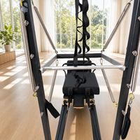 Reformer de Pilates Commercial avec Tour d'Exercices et Lit Réglable pour Yoga, Fitness, Cours Groupe et Entraînement à Domicile
