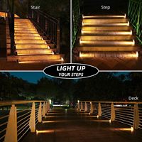Lampe d'escalier solaire à LED OEM ODM avec détecteur de mouvement, éclairage extérieur pour terrasse et trottoir, allumage/extinction automatique