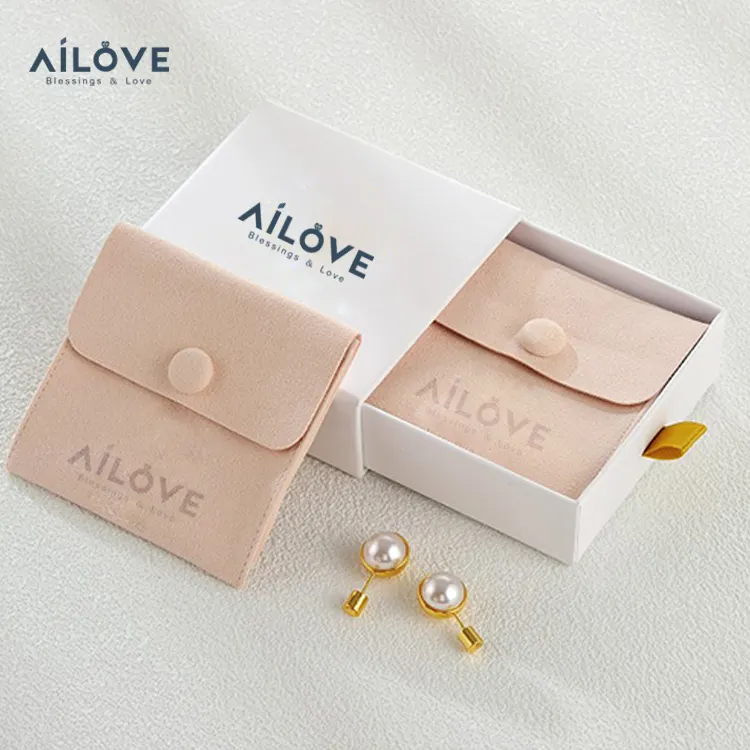 MOQ 100 Personalized design Paper Jewelry box with pouches package gold silver stamp Logo necklace bracelet ring