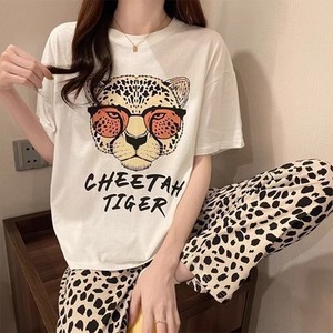 Pyjama d'Été pour <span class=keywords><strong>Femme</strong></span> à Manches Courtes, Ensemble de Nuit Ample <span class=keywords><strong>Grande</strong></span> <span class=keywords><strong>Taille</strong></span> avec Imprimé Dessin Animé, Vêtements d'Intérieur pas Chers pour Dames - Product Image 2