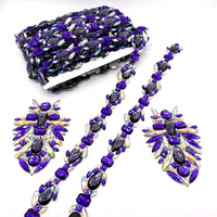 Nouvelle conception 2027 : Garniture et applique en strass violet pour costumes de carnaval d'Aruba – Décoration