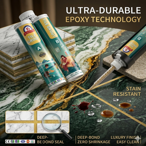 Adhésif pour carrelage en résine époxy colorée, double composant, <span class=keywords><strong>de</strong></span> qualité supérieure, non poncé, pour carrelage en verre, <span class=keywords><strong>salle</strong></span> <span class=keywords><strong>de</strong></span> <span class=keywords><strong>bain</strong></span>, cuisine - Product Image 4