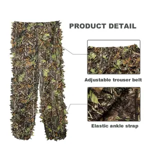 Ghillie Suits 3D Lightweight Hunting Camo Clothing Woodland Tactical Gilly Gillies Apparel for Hunting Wildlife Camouflage Suit