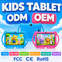Tablette pour enfants en gros, nouvelle tablette éducative haute performance MTK Quad Core 7 pouces Android 12 ROHS, double caméra, 3000 mAh