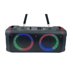 Dual 6.5 Inch LED <b>Light</b> BASS ECHO TREBLE Wireless Microphone Outdoor Party <b>Speaker</b> Memory Card - Product Image 1