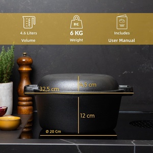 Marmite hollandaise <span class=keywords><strong>en</strong></span> <span class=keywords><strong>fonte</strong></span> <span class=keywords><strong>26</strong></span> <span class=keywords><strong>cm</strong></span> avec panier de levage, pré-culottée, compatible induction, moule à pain 2-<span class=keywords><strong>en</strong></span>-1 avec couvercle - Product Image 4