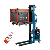 Chariot élévateur électrique CE Compact 1,2M 1,6M à fourche réglable 300KG avec télécommande filaire et sans fil pour l'empilage de marchandises en usine et atelier