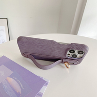 Étui de téléphone en cuir de grain de litchi coréen avec bande de poignet de support pour iPhone 15 Pro 14 13 couverture de téléphone de femmes Girly de luxe pour Oneplus