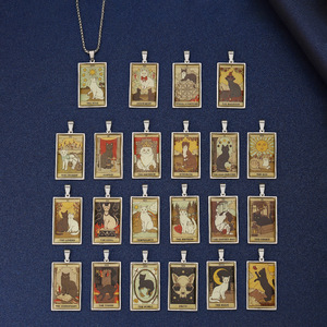 Collar de Acero Inoxidable Estilo Gótico Vintage Personalizado con Colgante de Carta del Tarot, Esoterismo, Magia, Amuleto de Adivinación - Product Image 2