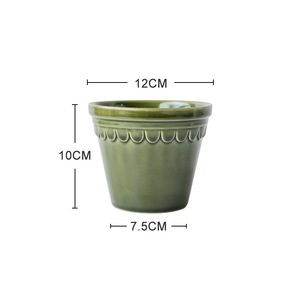 Maceta Pequeña de Cerámica Transpirable y Duradera de 4.7 Pulgadas, Estilo Romano Imperial, para Plantas Verdes, Orquídeas, Suculentas, Decoración de Escritorio - Product Image 6