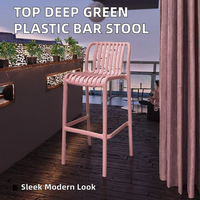 Tabouret de bar extérieur moderne en plastique vert, hauteur de comptoir, pour cuisine, hôtel et salon