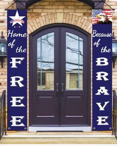 Striscioni Patriottici per Portico: CASA DI GIOVANI PATRUILOVI E LIBERI, Grazie ai CORAGGIOSI - Striscioni da Appendere per Portico, Coppie di Insegne per il Giorno dell'Indipendenza - Product Image 1