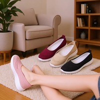 Chaussures plates décontractées en maille DN Spring pour personnes d'âge moyen et âgées, à enfiler.
