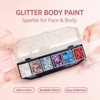 Fournitures de peinture corporelle en gros – Kit de paillettes épaisses multi-tons écologiques, non toxiques, à base de plantes naturelles, lavables à l'eau