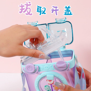 Yafchi Plastic Double Drinking Cup 500ml Portable Washing Machine Design For Outdoor Student Gift - Product Image 2