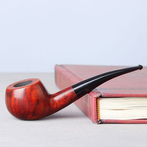 Muxiang Briarwood Smoking Pipe Bent Shape 9mm Tenon Joint Handmade Tobacco Pipe Solid Wood Pipe - Product Image 4
