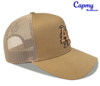 Casquette Trucker Classique Unisexe Marron à 5 Panneaux en Coton avec Logo Brodé 3D et Fermeture Réglable – Vente en Gros