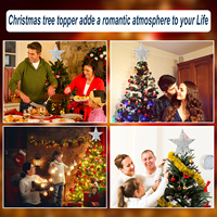 Weihnachts baum Topper beleuchtete Star Tree Topper mit LED rotierenden Schneeflocke Projektor Lichter 3D Hollow Silver Star Snow Tree Top