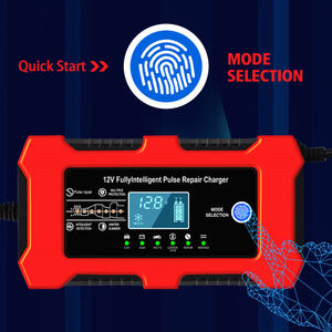 12V 10A 차량용 배터리 충전기 컬러 터치 대형 스크린 납산 펄스 복구 충전기 CE 인증 레드 여행용 12V 10A, 12V 6A 72W - Product Image 3