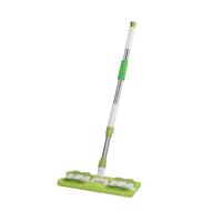 Serpillère plate à manche pliable en acier, avec tampon amovible et lavable, auto-essorage sans seau, pour sols durs et carrelages, séchage rapide, rechargeable