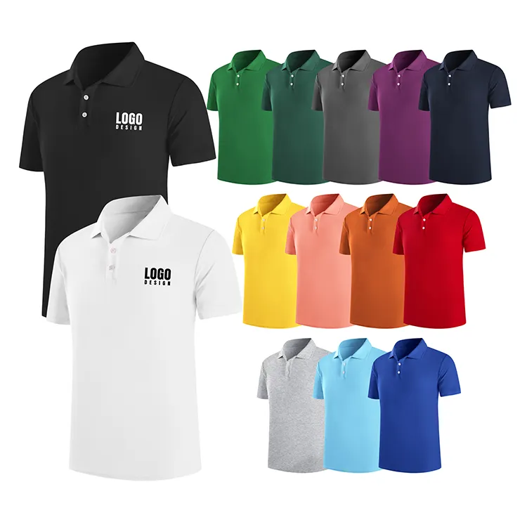 2023 New Men Short Sleeved Summer Slim Fit Custom Logo T Shirt Solid Color Collar Top Polo Shirt