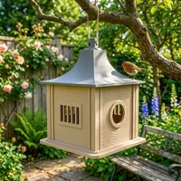 Ajoutez une touche d'élégance architecturale d'inspiration zen à votre jardin : mangeoire à oiseaux en PLA résistante à l'eau, écologique, suspendue pour l'extérieur.