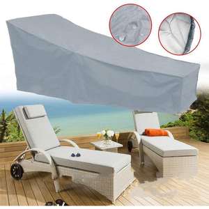 Housse de protection moderne pour mobilier d'extérieur en tissu Oxford 210D imperméable pour chaise longue en gris - Product Image 3