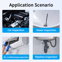 Boroscopio industrial de 3.9 mm con pantalla de 4.3 pulgadas, cámara HD con giro de 180°, boroscopio ultrafino a prueba de agua para inspección de inyectores de combustible