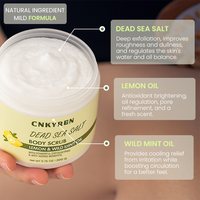 Gommage corporel bio Citron Huile de menthe sauvage Sel de la mer morte Exfoliation douce Nettoyage en profondeur Nourrir la peau Vente en gros En vrac