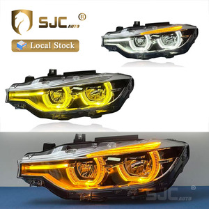 Nuovi Ricambi Auto SJC per <span class=keywords><strong>BMW</strong></span> <span class=keywords><strong>Serie</strong></span> 3 F30 F35, Fari a LED 2013-2015, Aggiornamento Angel Eye Giallo Bianco Ambra, Luci Diurne - Product Image 1