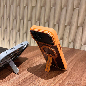 Funda Magnética Negra para Teléfono con Soporte para iPhone 17 16 15 Air Pro Max, Anillo Ajustable Transparente, Cubierta Trasera Mate - Product Image 3