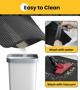 Eco Friendly Double Layer Colored Floor Non-slip Eva Waterproof for <b>Cats</b> Sand Trapping Tray <b>Mat</b> Pet <b>Cat</b> Litter Box <b>Mat</b> - Product Image 5