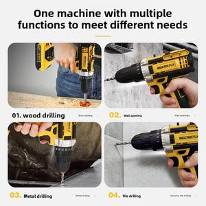 Ensemble d'outils électriques au lithium sans balais haute puissance, clé à chocs électrique multifonctionnelle, <span class=keywords><strong>meuleuse</strong></span> d'angle, marteaux, coffret rigide - 1 an OEM - Product Image 3