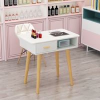 Meubles de manucure professionnels, tables de salon de manucure utilisées, style bois blanc, moderne, simple, ensemble table et chaise de manucure