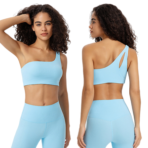 Top Deportivo Sexy de un Solo Hombro con Diseño Acanalado Personalizado al por Mayor, <span class=keywords><strong>Ropa</strong></span> Deportiva para Mujer, para <span class=keywords><strong>Yoga</strong></span> y Ejercicio al Aire Libre - Product Image 1
