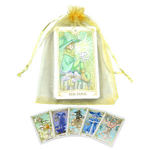 Impression personnalisée bord holographique oracle cartes de tarot français impression premium élégant divin tarot de fille avec jeu de cartes de dessin animé - Product Image 2