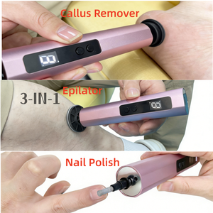 Appareil de soin personnel multifonctionnel 3-en-1 : lime à ongles électrique, éliminateur de callosités et épilateur - Product Image 3