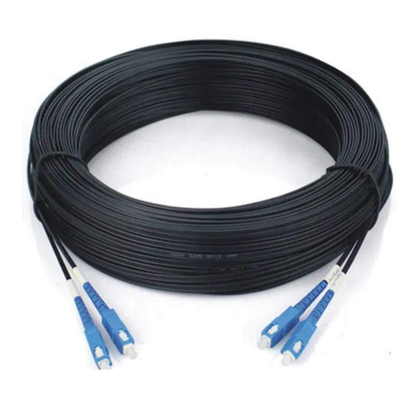 ftth 2 núcleos de modo único 2.0*5.0mm 100m sc G.657A1 cabo de conexão de fibra cabo de fibra óptica cabo de remendo ao ar livre 100m