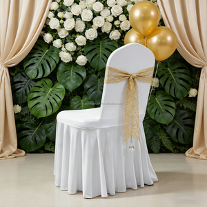 <span class=keywords><strong>Fundas</strong></span> de Silla Elásticas Modernas de Color Blanco Sólido con Dobladillo de Volantes <span class=keywords><strong>para</strong></span> Banquetes, Fiestas, Eventos, Decoración del Hogar y Bodas - Product Image 5