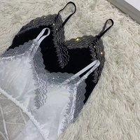 Nuevo Top de Látex con Espalda Descubierta para Mujer, Ropa Interior Antiexposición, Top de Encaje con Tirantes Exteriores, Estilo Chica Sexy