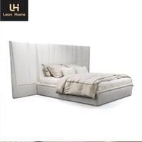 Fabricant chinois de meubles de chambre à coucher sur mesure, design italien moderne et luxueux, avec lit en cuir souple