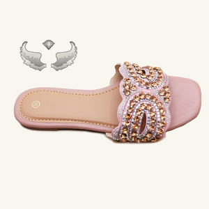 Sandales pour femmes de haute qualité, tendance mode, avec strass scintillants, à semelle plate, respirantes, durables, pour les loisirs et les activités de plein air, vente en gros - Product Image 4