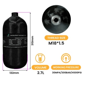 TUXING Meilleur Prix <span class=keywords><strong>Bouteille</strong></span> de Plongée Scuba 2.7L Haute Pression 300bar 4500psi 30mpa en Fibre de Carbone pour Respiration Sous-Marine - Product Image 3
