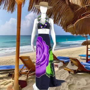 Hawaiian Tropical Rayon Rose Floral Sarong Dress Beach Swim Cover-Up Pareo Wrap <span class=keywords><strong>Chic</strong></span> Bikinis & Beachwear - Product Image 2